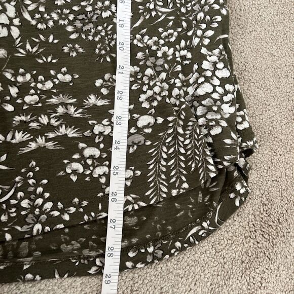 Lucky Brand Top Women 1X Olive Green Floral Embroidered Peasant Boho Cottagecore - Picture 4 of 5
